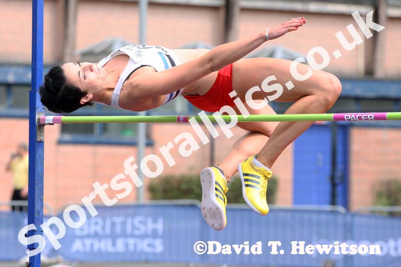Emma Nuttell 2nd in the high jump at the Scottish Championships, Scotstoun  Stadium, Glasgow.